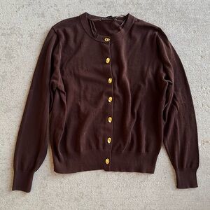 Zara brown gold cardigan sweater NWT